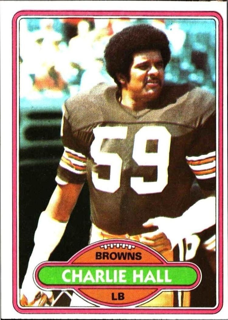 Charlie Hall 1980 Topps #298 Football Trading Card - Front 1980 Topps Charlie Hall #298 football trading card front