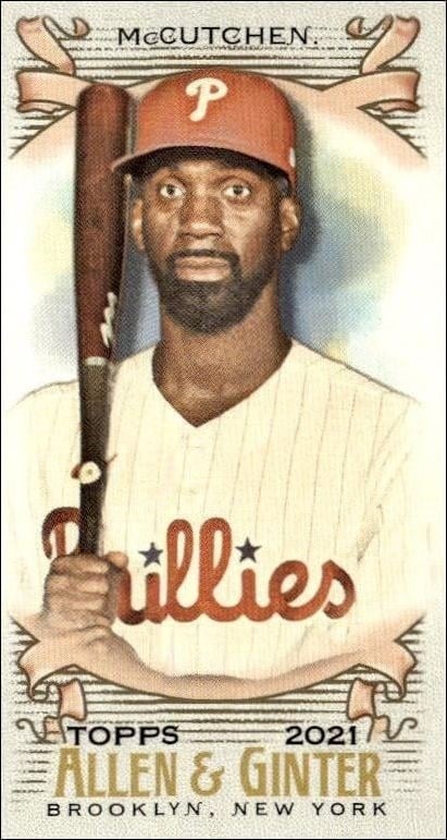 Andrew McCutchen 2021 Topps Allen & Ginter #134 Baseball Trading Card - Front 2021 Topps Allen & Ginter Andrew McCutchen #134 baseball trading card front