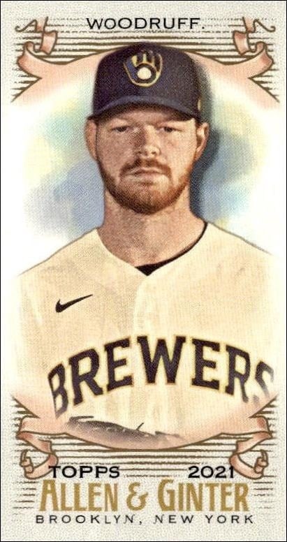 Brandon Woodruff 2021 Topps Allen & Ginter #336 Baseball Trading Card - Front 2021 Topps Allen & Ginter Brandon Woodruff #336 baseball trading card front