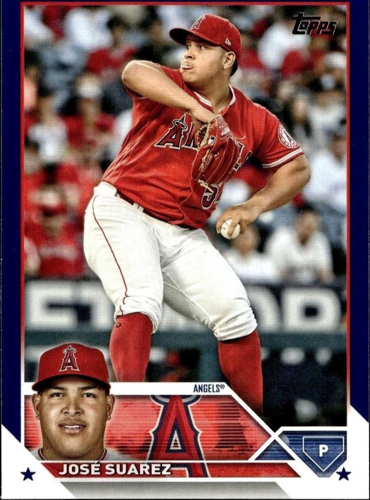Jose Suarez 2023 Topps Series 2 #609 Baseball Trading Card - Front 2023 Topps Series 2 Jose Suarez #609 baseball trading card front
