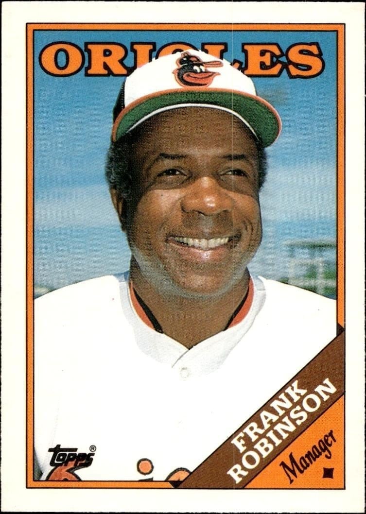 Frank Robinson 1988 Topps Traded #96T Baseball Trading Card - Front 1988 Topps Traded Frank Robinson #96T baseball trading card front