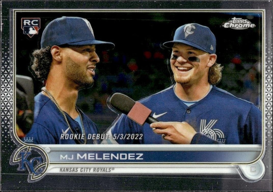 MJ Melendez 2022 Topps Chrome Update #USC84 Baseball Trading Card - Front 2022 Topps Chrome Update MJ Melendez #USC84 baseball trading card front