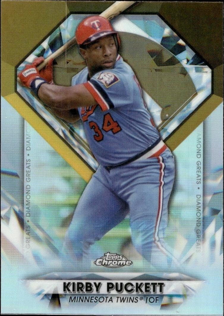 Kirby Puckett 2022 Topps Chrome Update #DGC-38 Baseball Trading Card - Front 2022 Topps Chrome Update Kirby Puckett #DGC-38 baseball trading card front