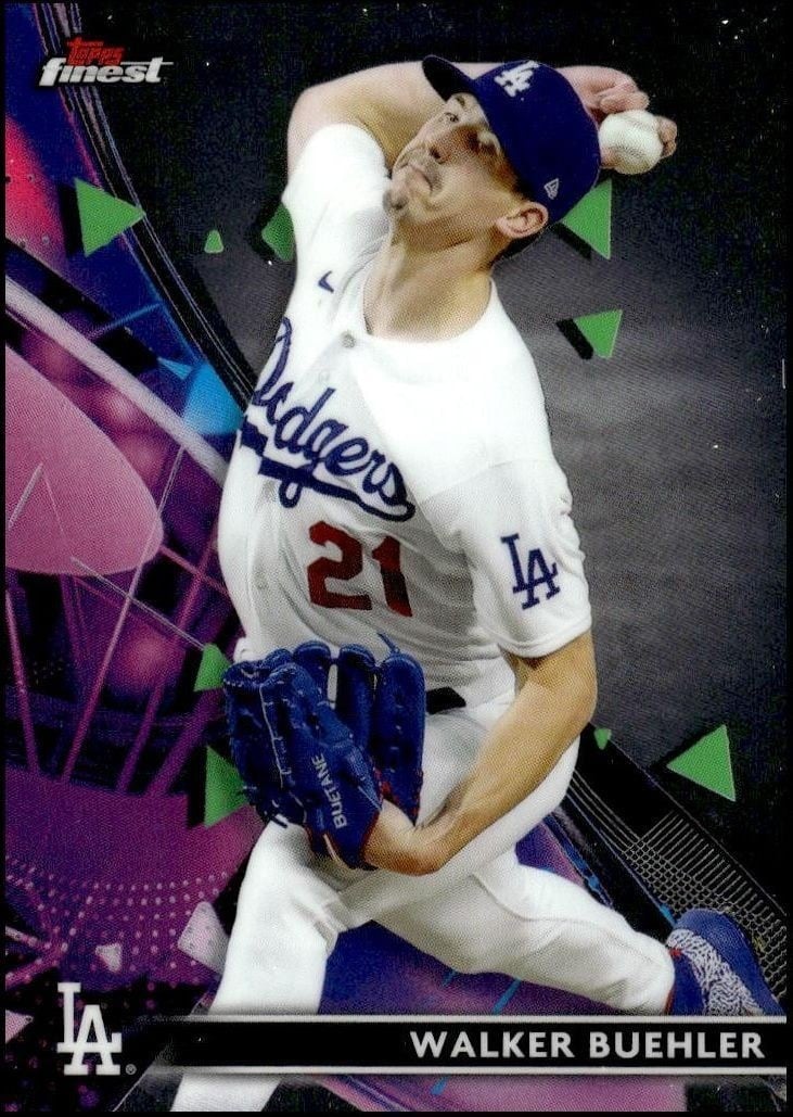 Walker Buehler 2021 Topps Finest #91 Baseball Trading Card - Front 2021 Topps Finest Walker Buehler #91 baseball trading card front