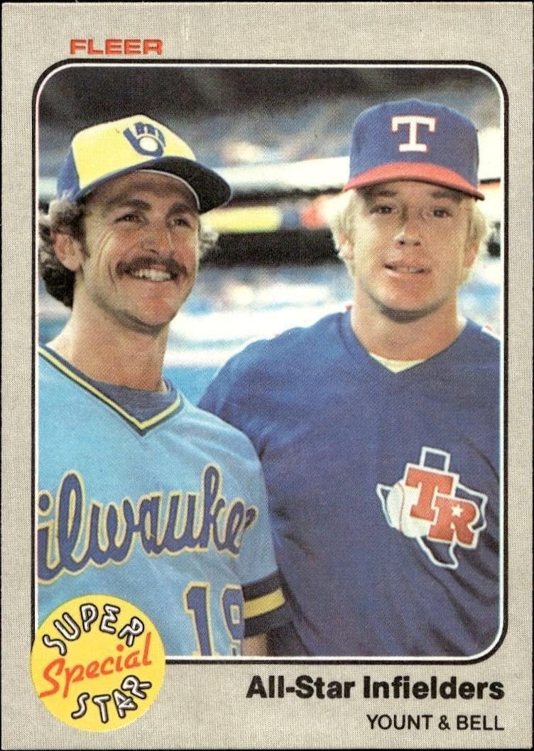 Robin Yount 1983 Fleer #632 Baseball Trading Card - Front 1983 Fleer Robin Yount #632 baseball trading card front