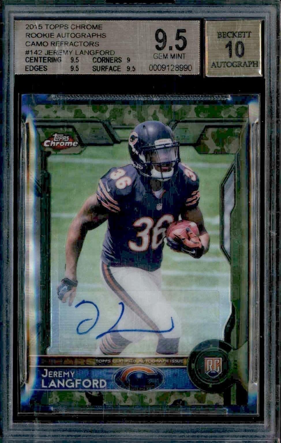 2015 Topps Chrome Jeremy Langford #142 trading card