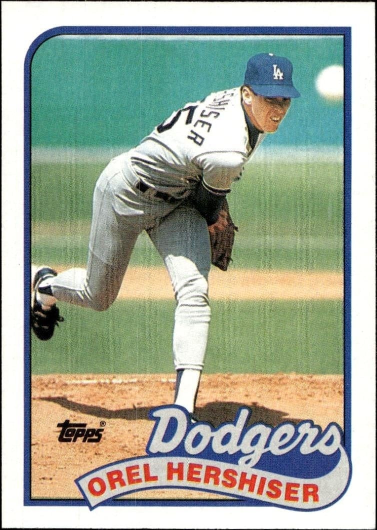 Orel Hershiser 1989 Topps #550 Baseball Trading Card - Front 1989 Topps Orel Hershiser #550 baseball trading card front