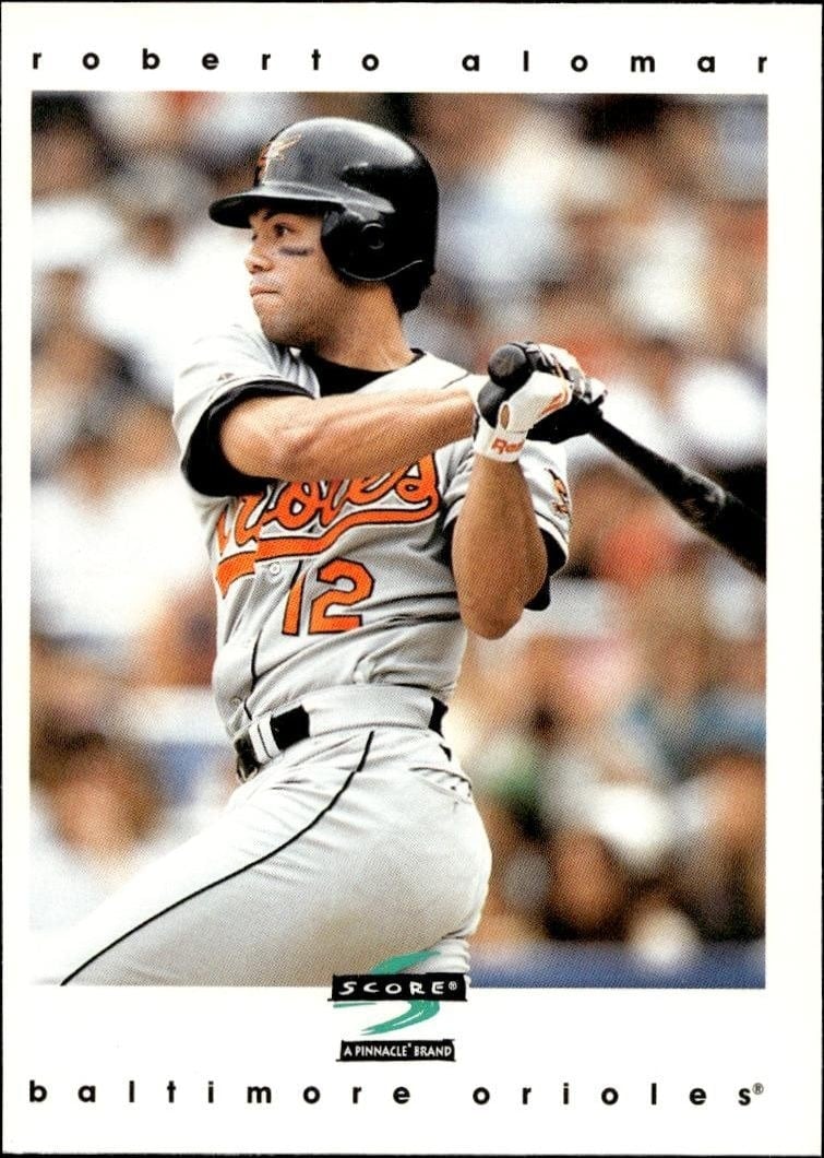 Roberto Alomar 1997 Pinnacle Score #67 Baseball Trading Card - Front 1997 Pinnacle Score Roberto Alomar #67 baseball trading card front