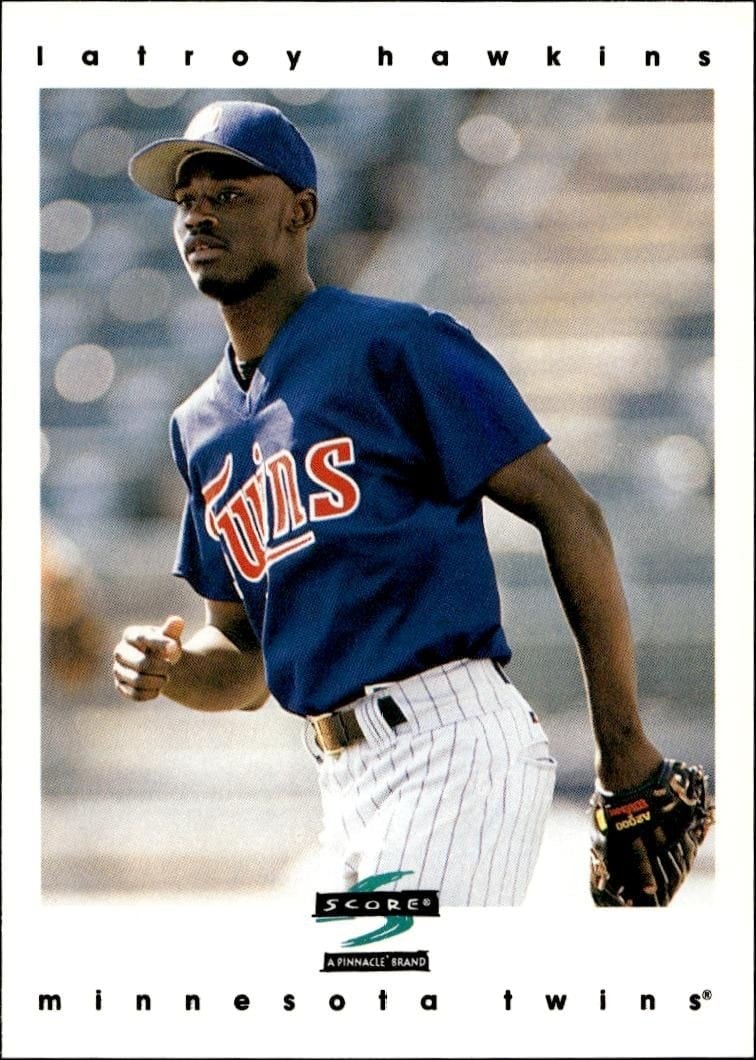 LaTroy Hawkins 1997 Pinnacle Score #260 Baseball Trading Card - Front 1997 Pinnacle Score LaTroy Hawkins #260 baseball trading card front