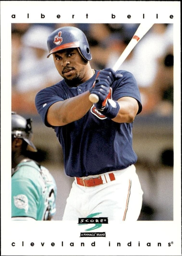 Albert Belle 1997 Pinnacle Score #12 Baseball Trading Card - Front 1997 Pinnacle Score Albert Belle #12 baseball trading card front