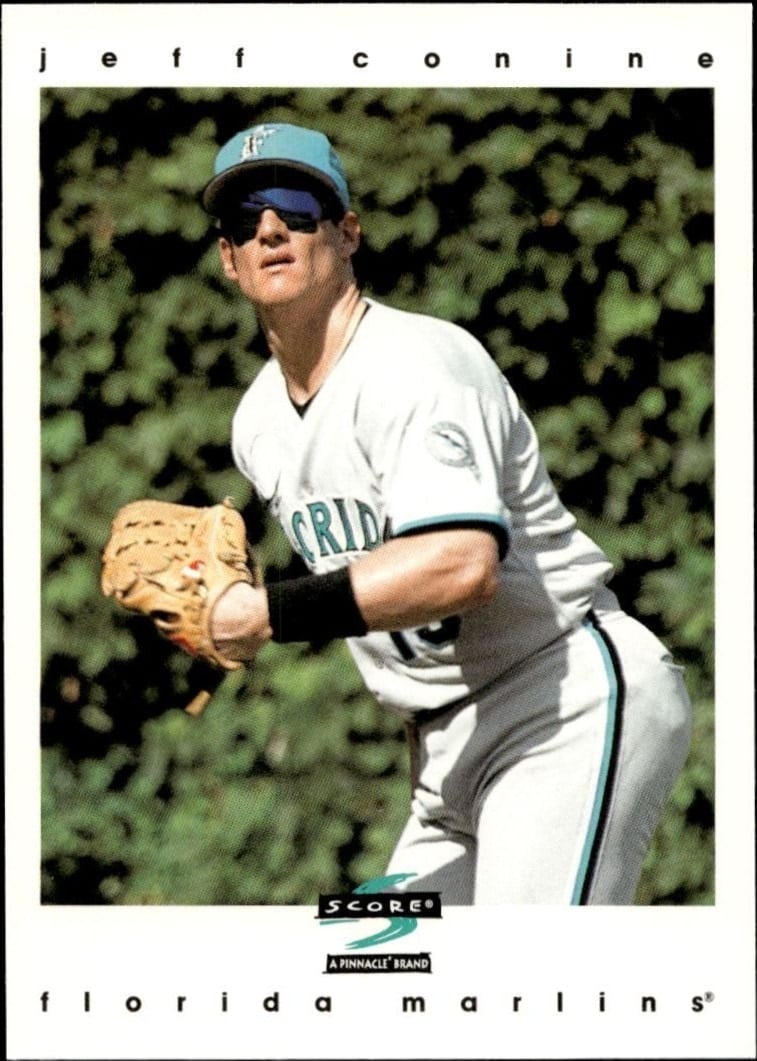 Jeff Conine 1997 Pinnacle Score #4 Baseball Trading Card - Front 1997 Pinnacle Score Jeff Conine #4 baseball trading card front