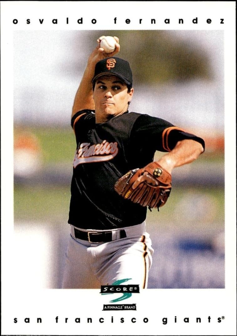 Osvaldo Fernandez 1997 Pinnacle Score #300 Baseball Trading Card - Front 1997 Pinnacle Score Osvaldo Fernandez #300 baseball trading card front