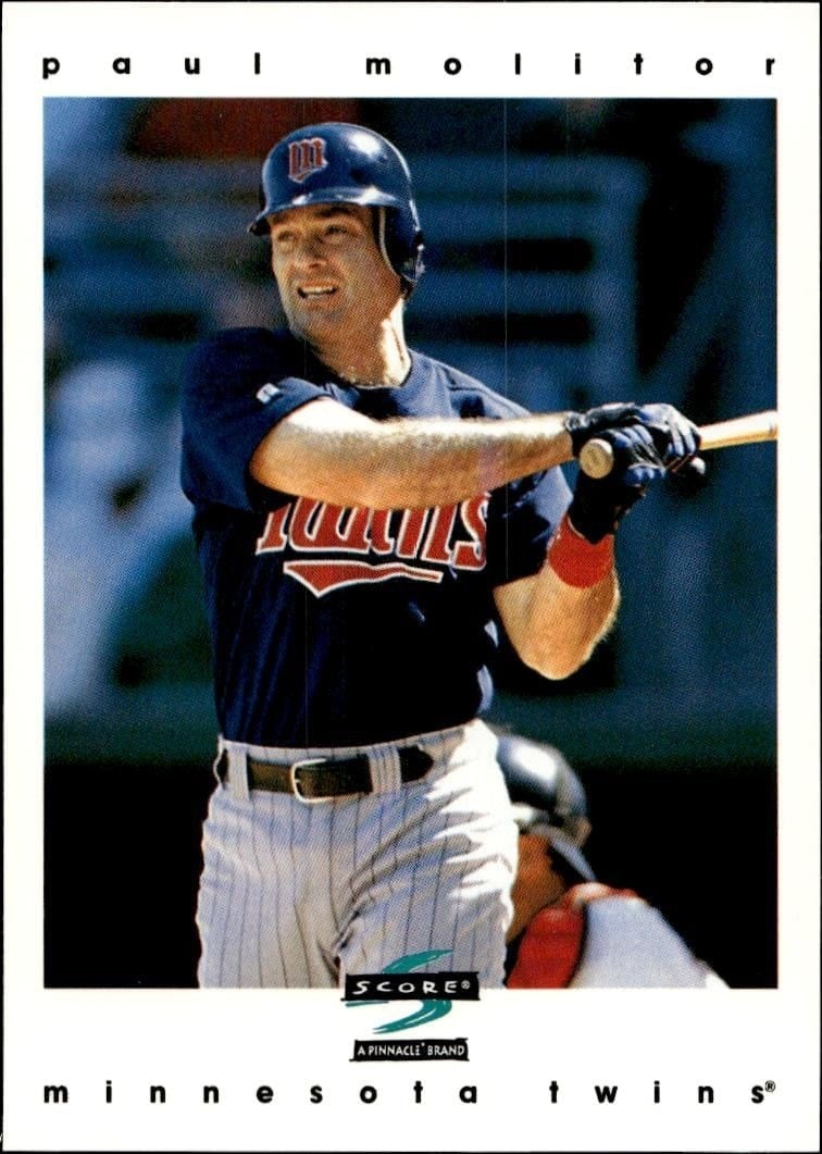 Paul Molitor 1997 Pinnacle Score #243 Baseball Trading Card - Front 1997 Pinnacle Score Paul Molitor #243 baseball trading card front