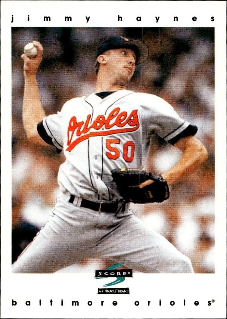 Jimmy Haynes 1997 Pinnacle Score #234 Baseball Trading Card - Front 1997 Pinnacle Score Jimmy Haynes #234 baseball trading card front