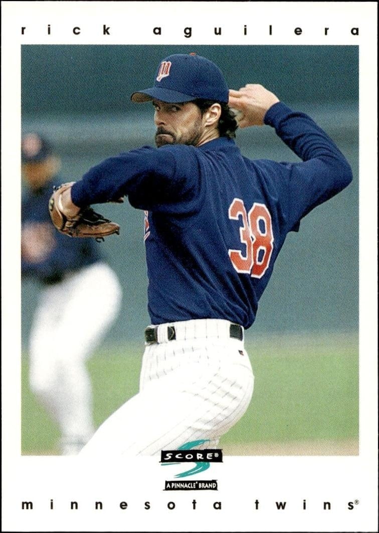 Rick Aguilera 1997 Pinnacle Score #125 Baseball Trading Card - Front 1997 Pinnacle Score Rick Aguilera #125 baseball trading card front