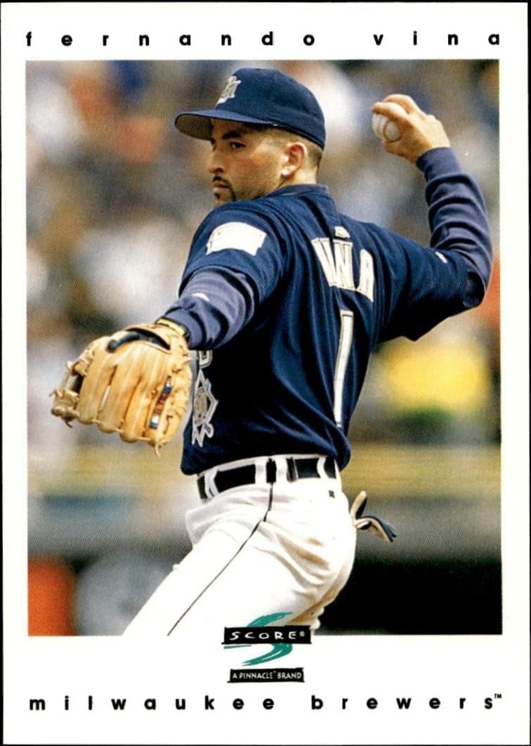 Fernando Vina 1997 Pinnacle Score #301 Baseball Trading Card - Front 1997 Pinnacle Score Fernando Vina #301 baseball trading card front