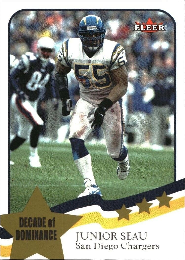 Junior Seau 2002 Fleer #248 Football Trading Card - Front 2002 Fleer Junior Seau #248 football trading card front