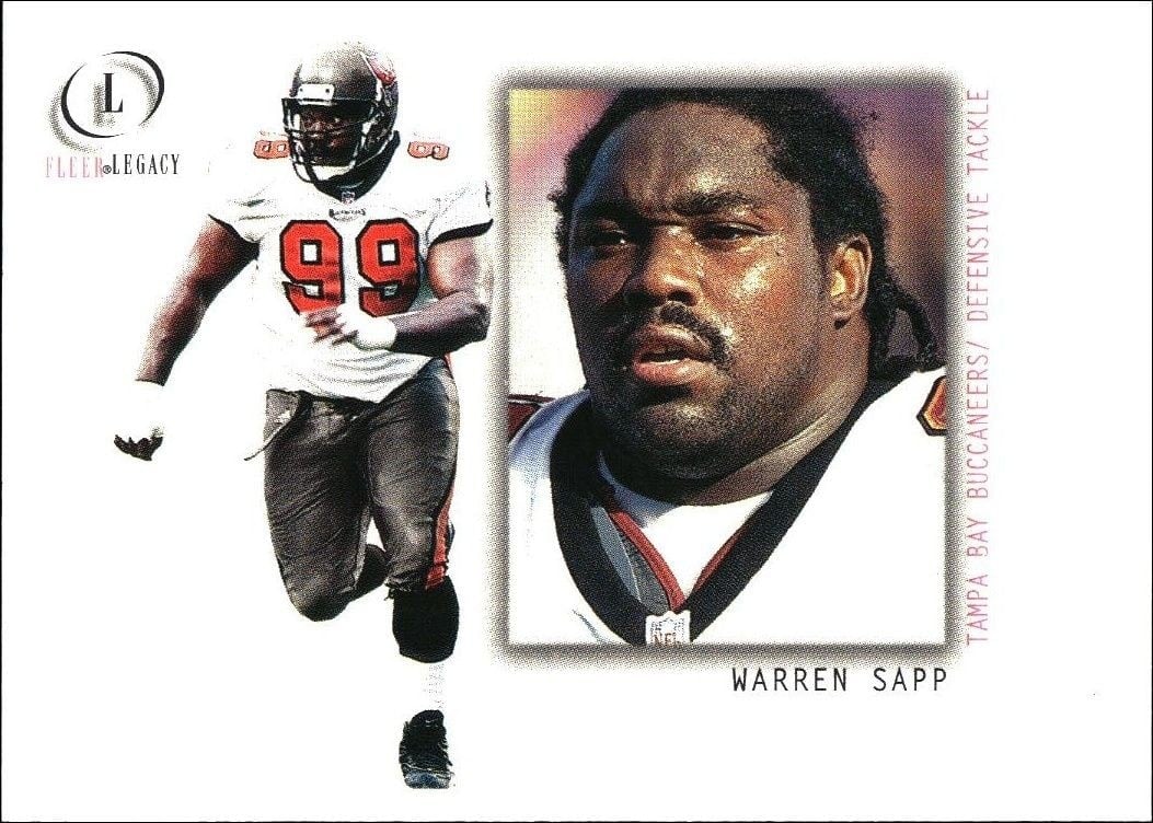 Warren Sapp 2001 Fleer Legacy #41 Football Trading Card - Front 2001 Fleer Legacy Warren Sapp #41 football trading card front