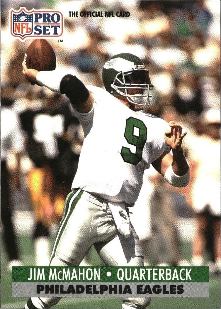 Jim McMahon 1991 Pro Set #842 Football Trading Card - Front 1991 Pro Set Jim McMahon #842 football trading card front