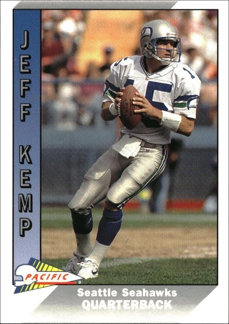 Jeff Kemp 1991 Pacific #651 Football Trading Card - Front 1991 Pacific Jeff Kemp #651 football trading card front