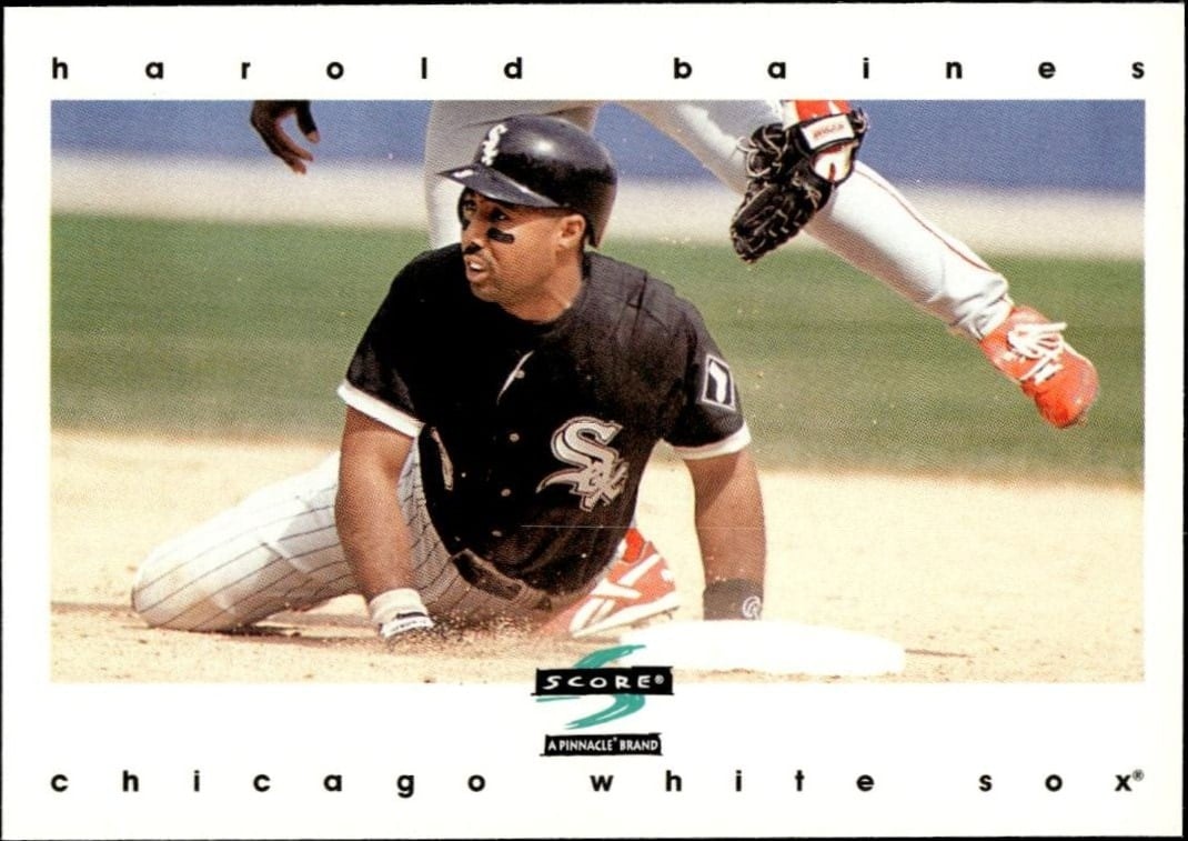 Harold Baines 1997 Pinnacle Score #104 Baseball Trading Card - Front 1997 Pinnacle Score Harold Baines #104 baseball trading card front