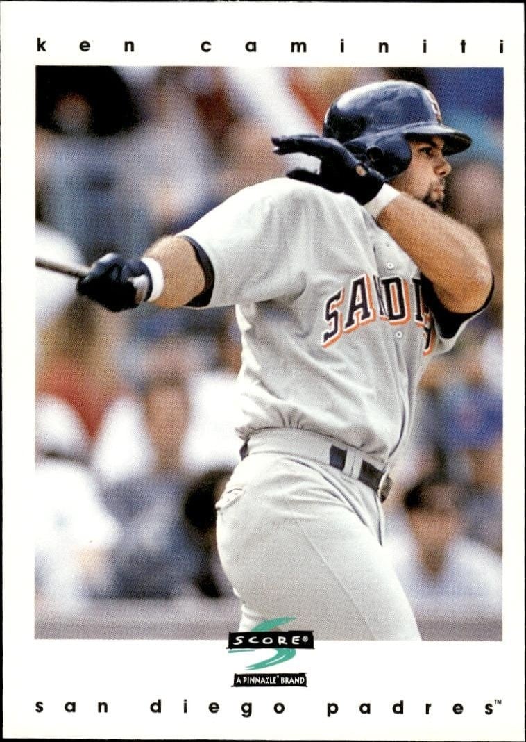 Ken Caminiti 1997 Pinnacle Score #21 Baseball Trading Card - Front 1997 Pinnacle Score Ken Caminiti #21 baseball trading card front