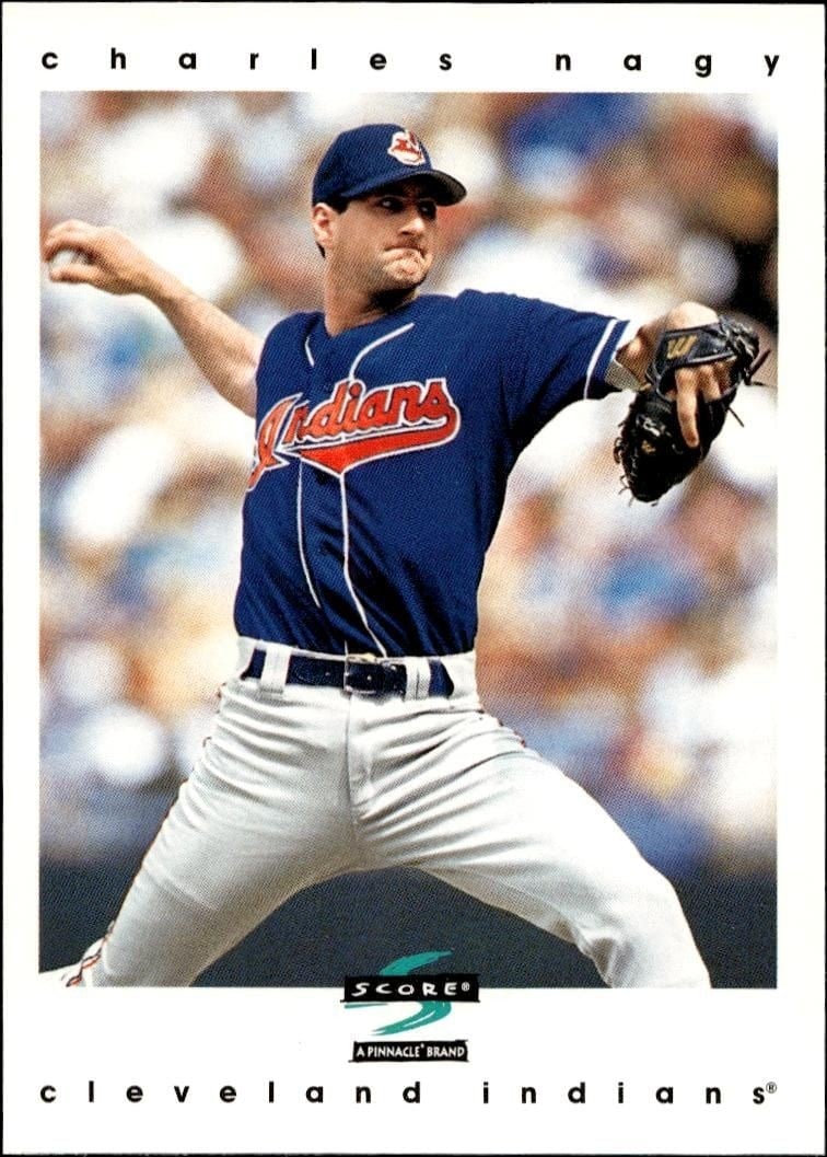 Charles Nagy 1997 Pinnacle Score #177 Baseball Trading Card - Front 1997 Pinnacle Score Charles Nagy #177 baseball trading card front