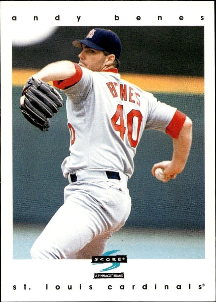Andy Benes 1997 Pinnacle Score #174 Baseball Trading Card - Front 1997 Pinnacle Score Andy Benes #174 baseball trading card front