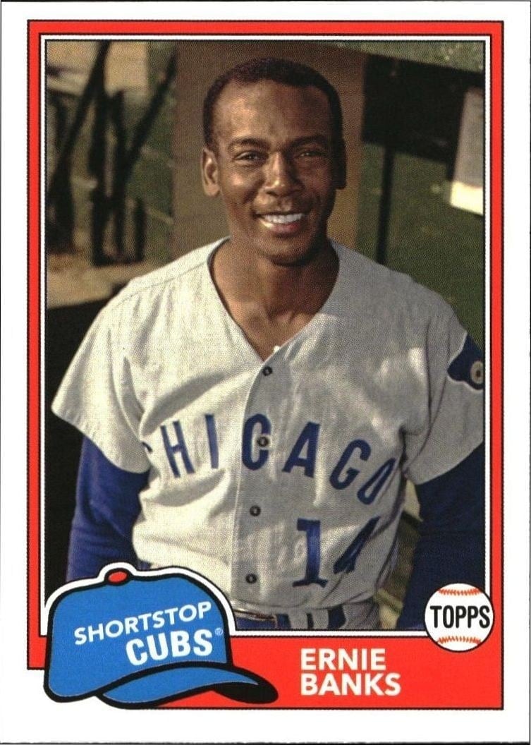 Ernie Banks 2018 Topps Archives #202 Baseball Trading Card - Front 2018 Topps Archives Ernie Banks #202 baseball trading card front