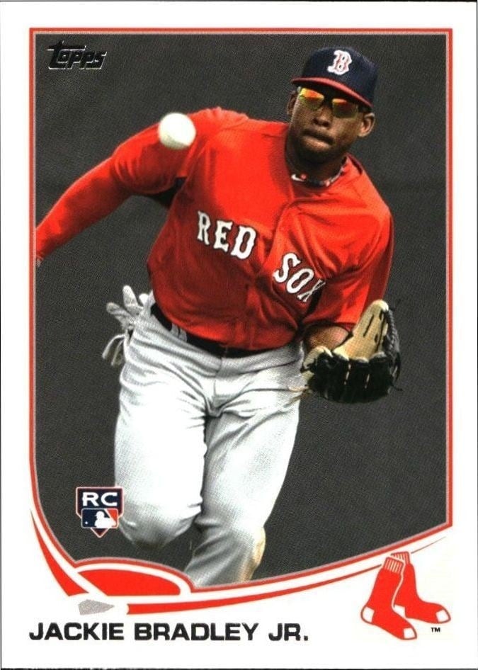 Jackie Bradley Jr. 2013 Topps #382 Baseball Trading Card - Front 2013 Topps Jackie Bradley Jr. #382 baseball trading card front