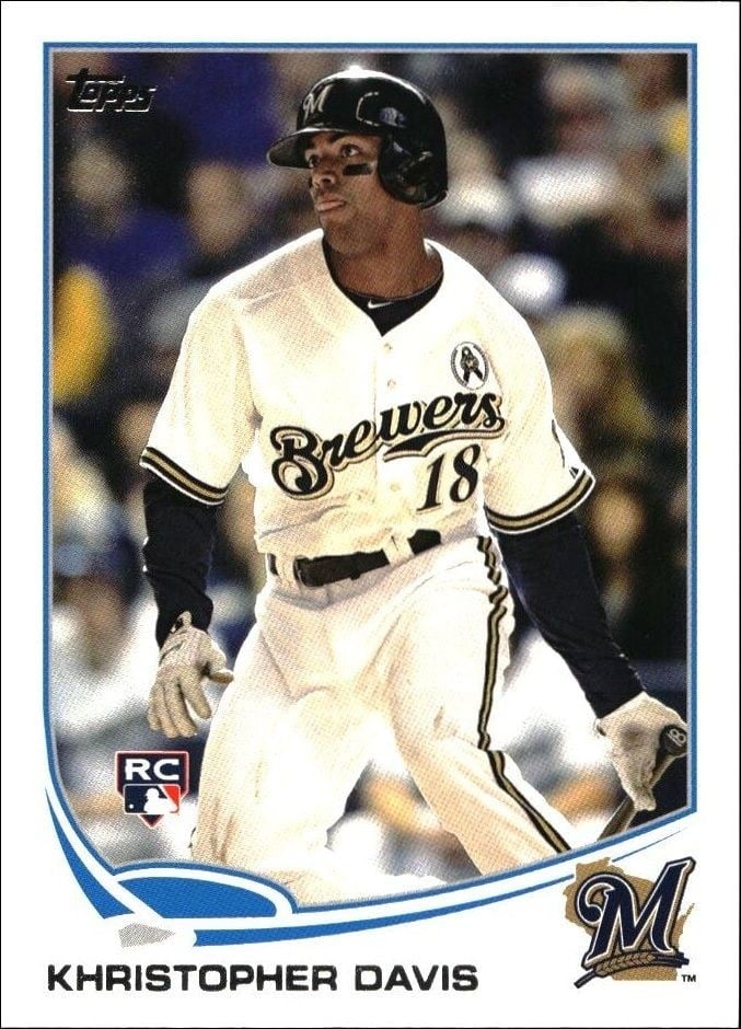 Khristopher Davis 2013 Topps #360 Baseball Trading Card - Front 2013 Topps Khristopher Davis #360 baseball trading card front