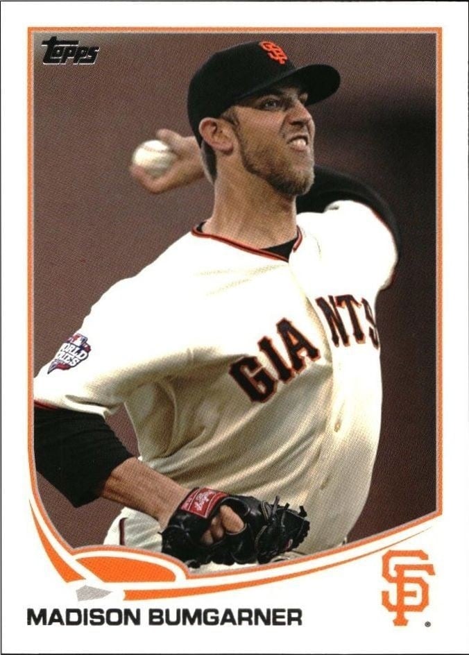 Madison Bumgarner 2013 Topps #379 Baseball Trading Card - Front 2013 Topps Madison Bumgarner #379 baseball trading card front