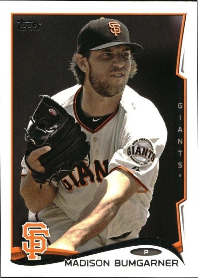Madison Bumgarner 2014 Topps #537 Baseball Trading Card - Front 2014 Topps Madison Bumgarner #537 baseball trading card front