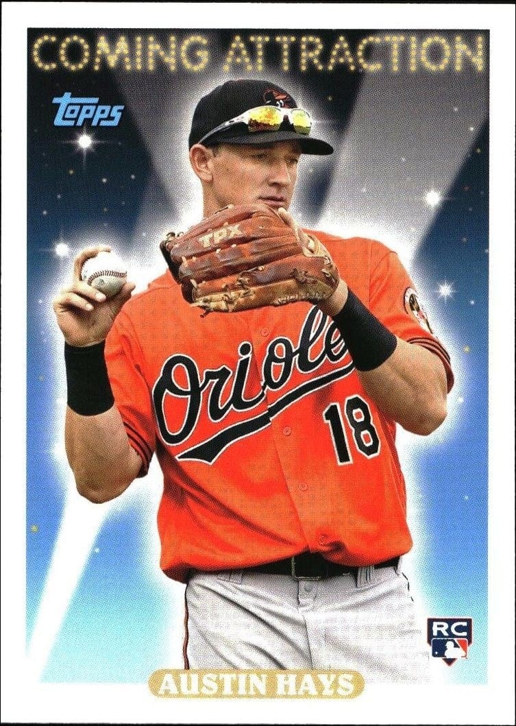 Austin Hays 2018 Topps Archives #CA-8 Baseball Trading Card - Front 2018 Topps Archives Austin Hays #CA-8 baseball trading card front