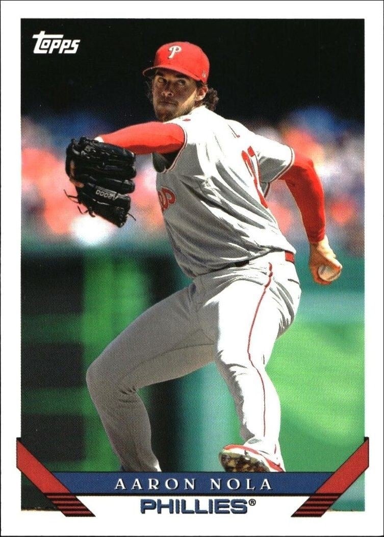 Aaron Nola 2019 Topps Archives #253 Baseball Trading Card - Front 2019 Topps Archives Aaron Nola #253 baseball trading card front