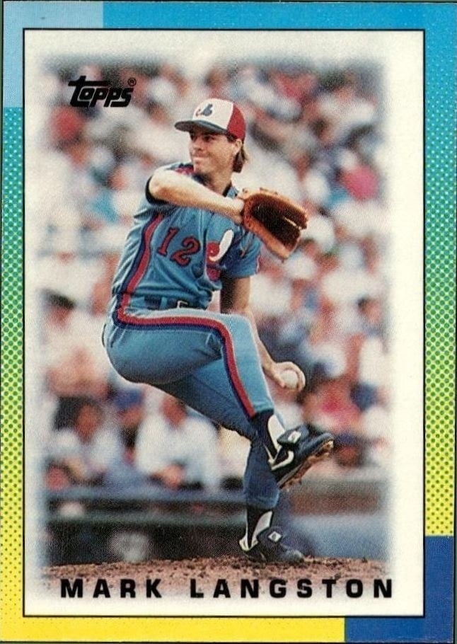 Mark Langston 1990 Topps Minis #62 Baseball Trading Card - Front 1990 Topps Minis Mark Langston #62 baseball trading card front