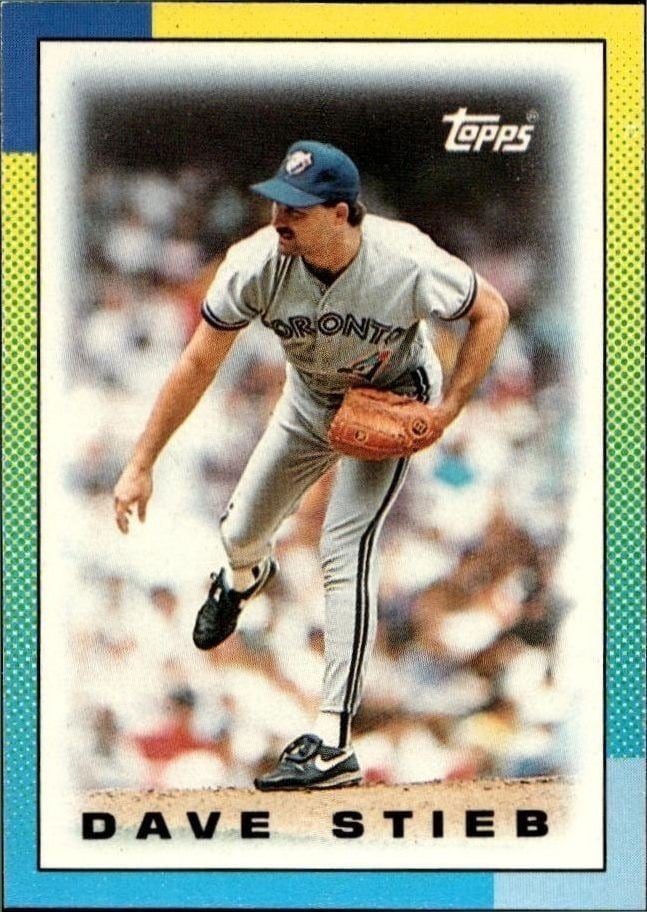 Dave Stieb 1990 Topps Minis #44 Baseball Trading Card - Front 1990 Topps Minis Dave Stieb #44 baseball trading card front