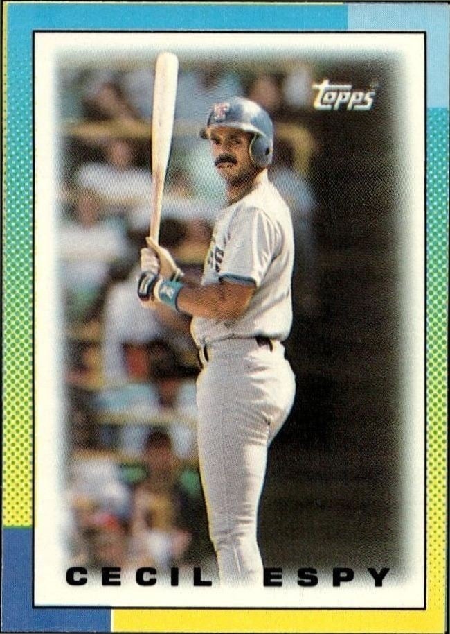 Cecil Espy 1990 Topps Minis #36 Baseball Trading Card - Front 1990 Topps Minis Cecil Espy #36 baseball trading card front