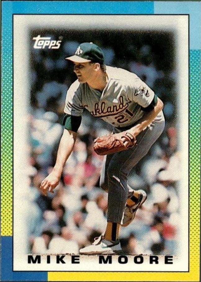 Mike Moore 1990 Topps Minis #31 Baseball Trading Card - Front 1990 Topps Minis Mike Moore #31 baseball trading card front