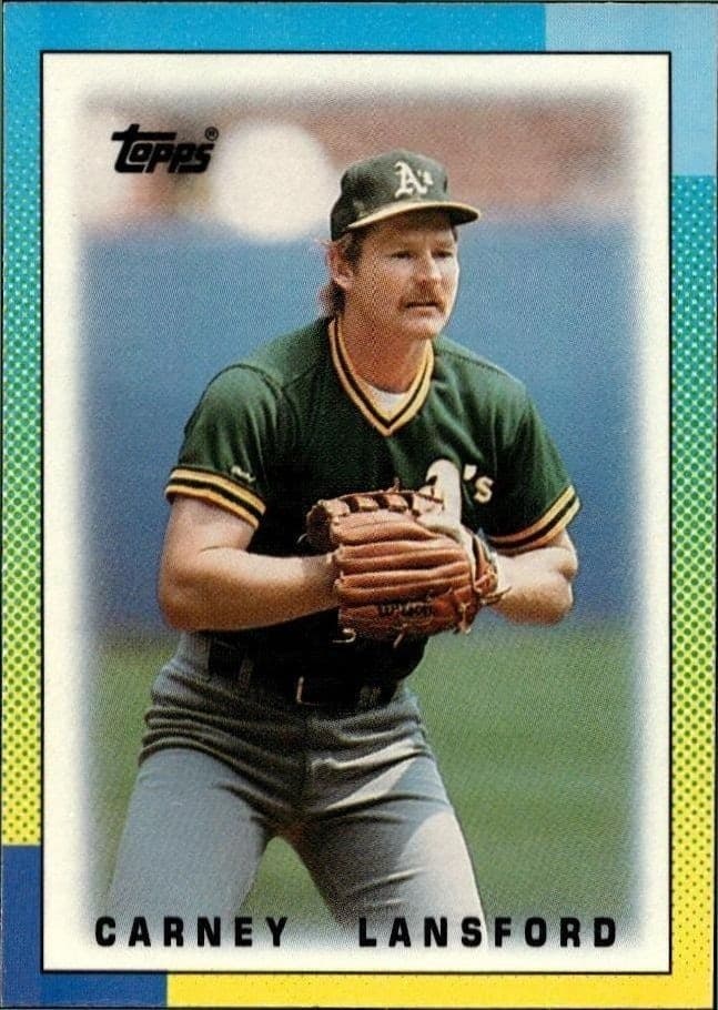 1990 Topps Minis Carney Lansford #29 trading card