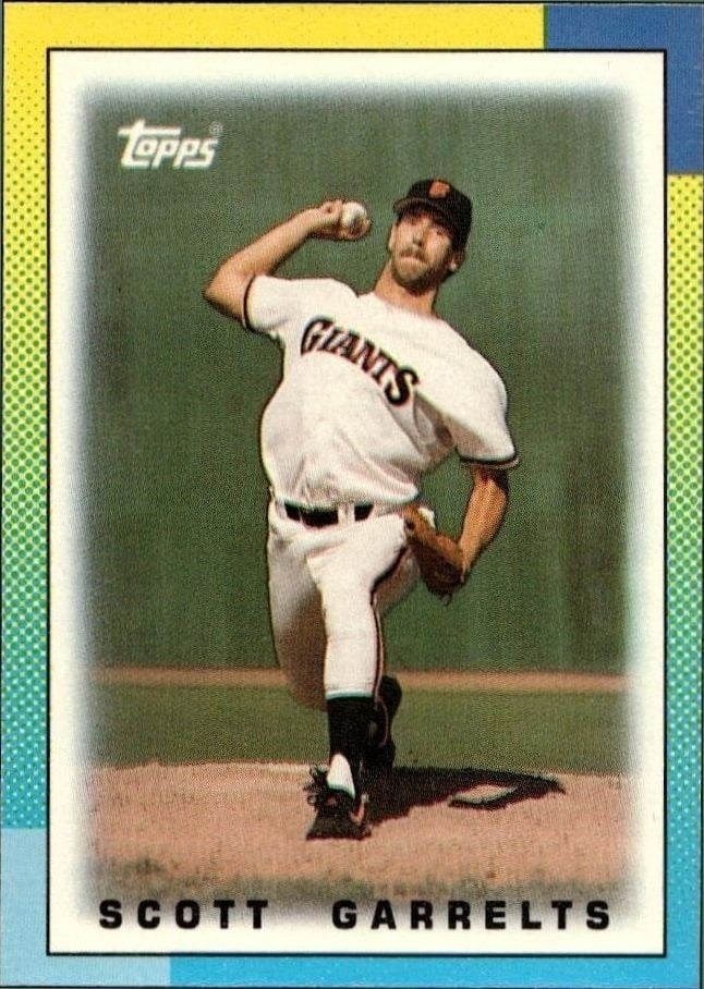 Scott Garrelts 1990 Topps Minis #85 Baseball Trading Card - Front 1990 Topps Minis Scott Garrelts #85 baseball trading card front