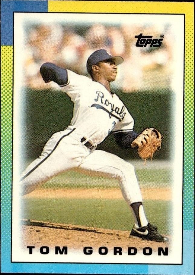 Tom Gordon 1990 Topps Minis #15 Baseball Trading Card - Front 1990 Topps Minis Tom Gordon #15 baseball trading card front