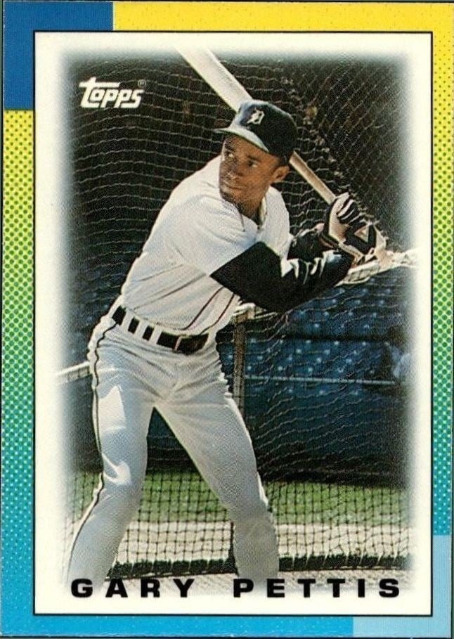 Gary Pettis 1990 Topps Minis #14 Baseball Trading Card - Front 1990 Topps Minis Gary Pettis #14 baseball trading card front