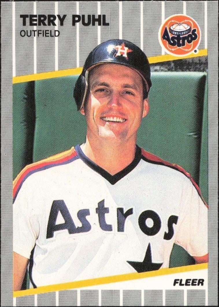 Terry Puhl 1989 Fleer #364 Baseball Trading Card - Front 1989 Fleer Terry Puhl #364 baseball trading card front