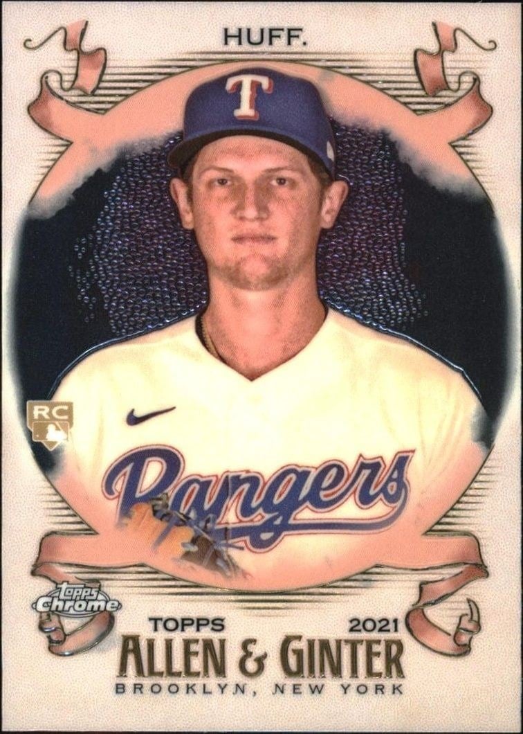 Sam Huff 2021 Topps Allen & Ginter Chrome #71 Baseball Trading Card - Front 2021 Topps Allen & Ginter Chrome Sam Huff #71 baseball trading card front