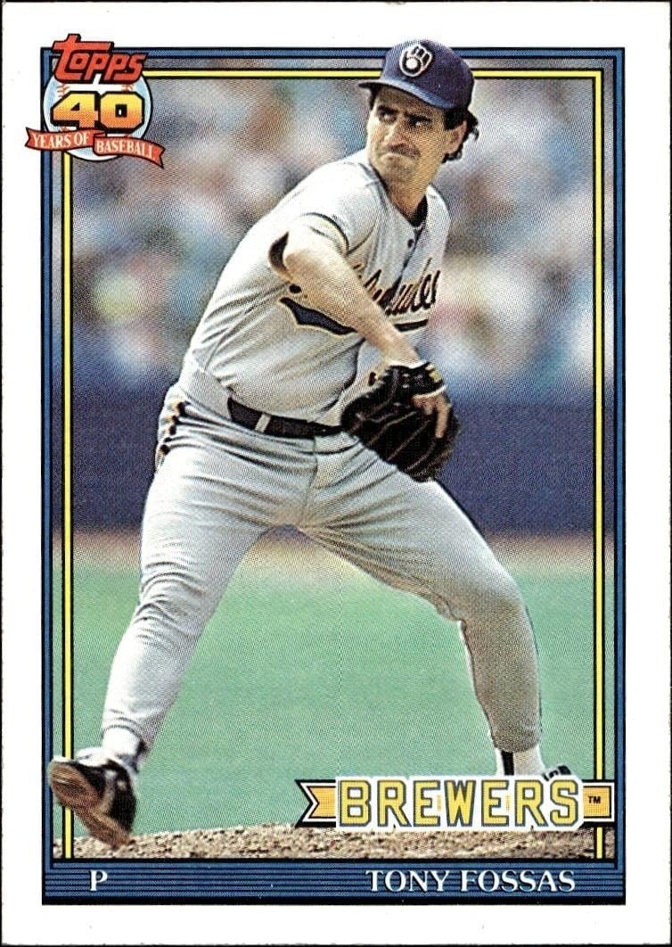 Tony Fossas 1991 Topps #747 Baseball Trading Card - Front 1991 Topps Tony Fossas #747 baseball trading card front