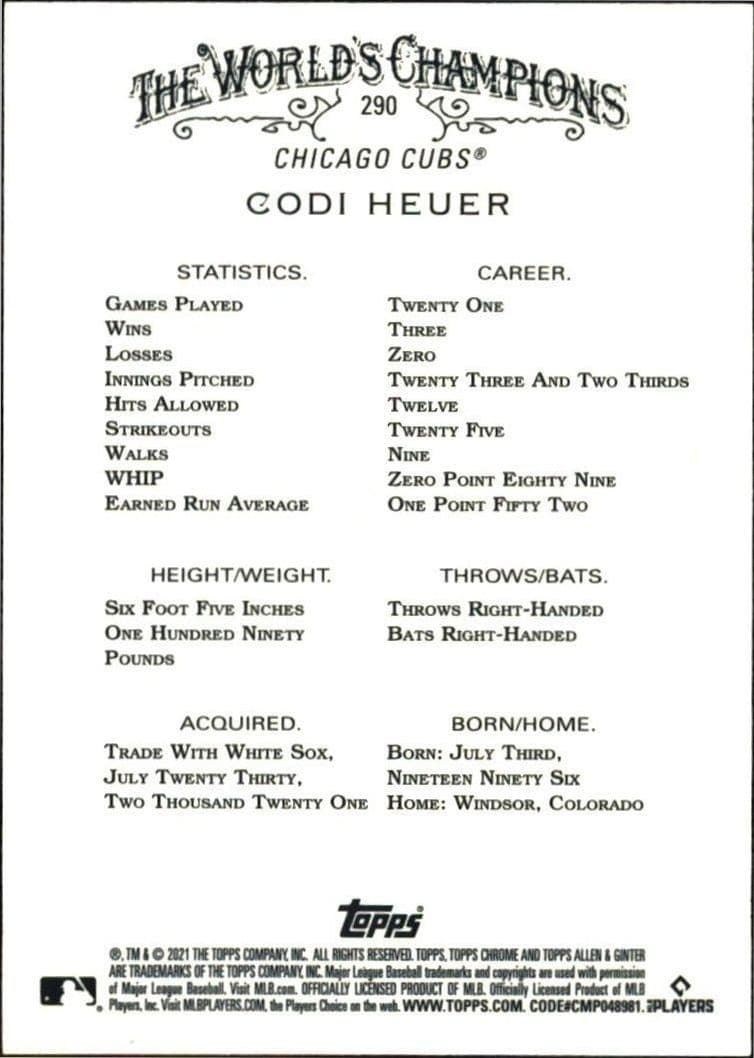 Codi Heuer - Back