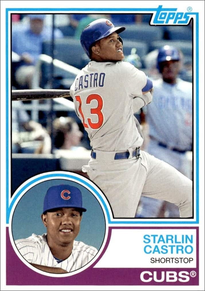 Starlin Castro 2015 Topps Archives #265 Baseball Trading Card - Front 2015 Topps Archives Starlin Castro #265 baseball trading card front