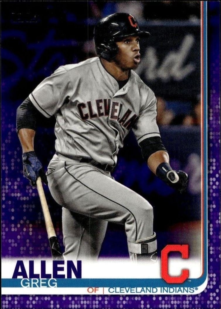 Greg Allen 2019 Topps Series 2 #514 Baseball Trading Card - Front 2019 Topps Series 2 Greg Allen #514 baseball trading card front