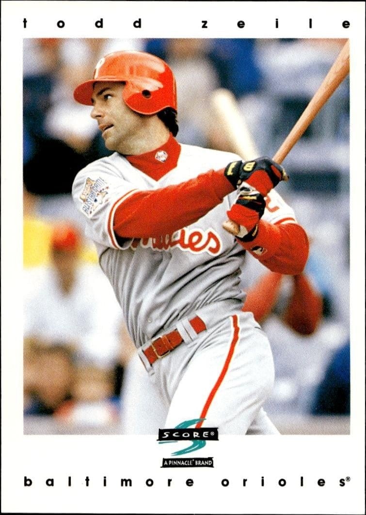 Todd Zeile 1997 Pinnacle Score #257 Baseball Trading Card - Front 1997 Pinnacle Score Todd Zeile #257 baseball trading card front